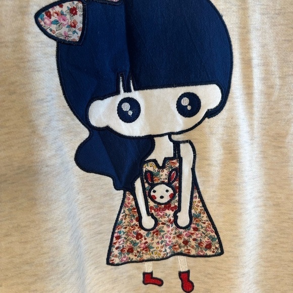 Waypoints The Hue Company Knit Lace Cream Floral Girls Long Sleeve Dress Size M - Picture 7 of 13